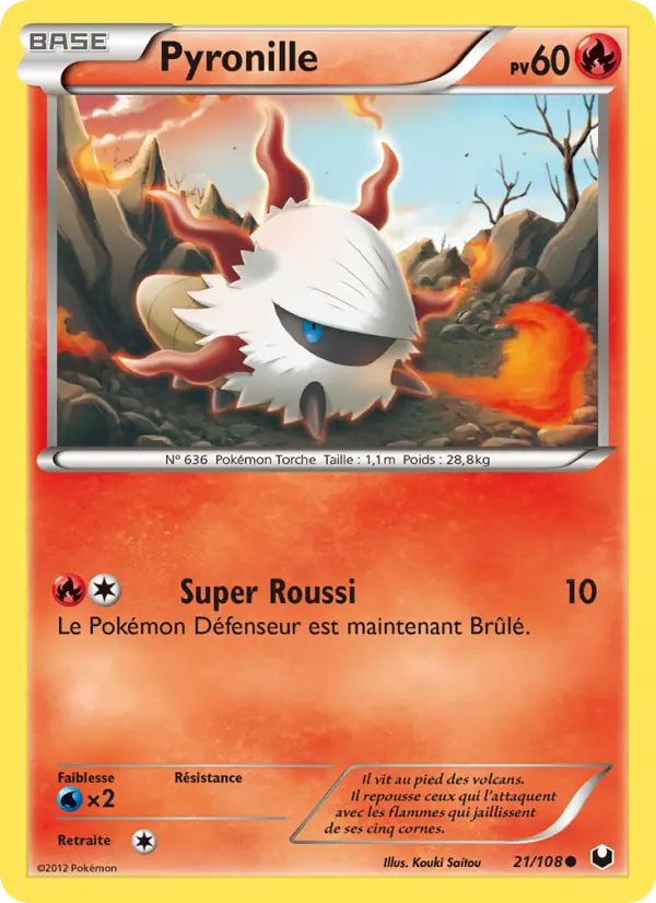 Scan HD carte Pokémon Pyronille 21/108 — Explorateurs Obscurs