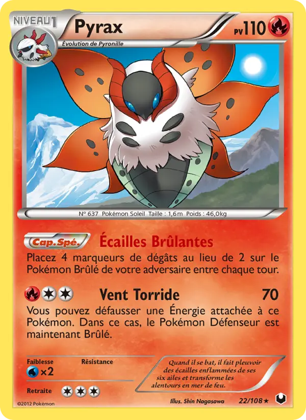 Scan HD carte Pokémon Pyrax 22/108 — Explorateurs Obscurs