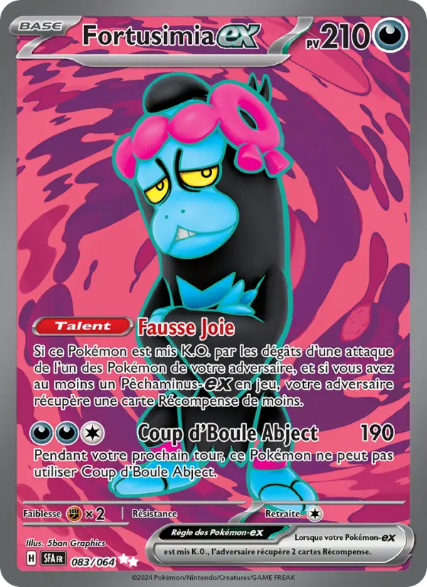 Scan HD carte Pokémon Fortusimia-ex 083/64 — Fable Nébuleuse