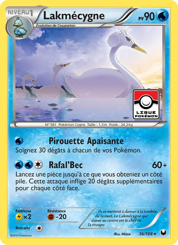 Scan HD carte Pokémon Lakmécygne 36/108 — Explorateurs Obscurs