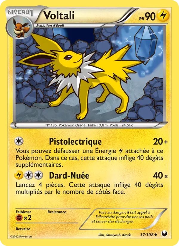Scan HD carte Pokémon Voltali 37/108 — Explorateurs Obscurs