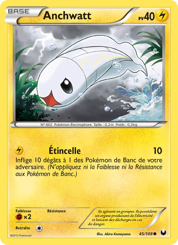 Scan HD carte Pokémon Anchwatt 45/108 — Explorateurs Obscurs