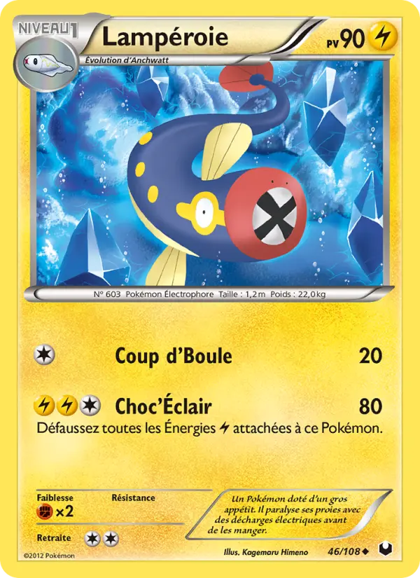 Scan HD carte Pokémon Lampéroie 46/108 — Explorateurs Obscurs