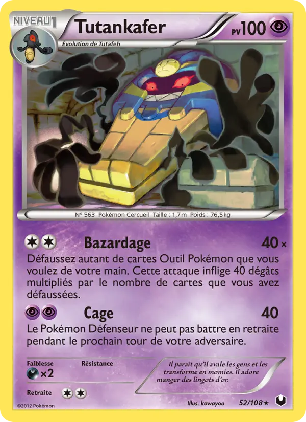 Scan HD carte Pokémon Tutankafer 52/108 — Explorateurs Obscurs