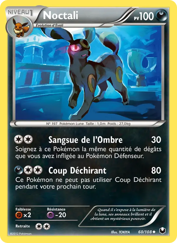Scan HD carte Pokémon Noctali 60/108 — Explorateurs Obscurs