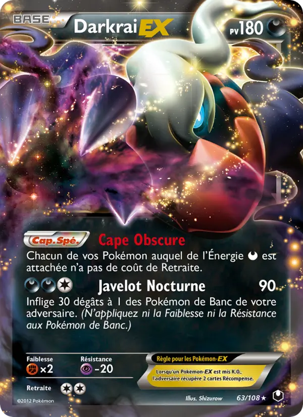 Scan HD carte Pokémon Darkrai-EX 63/108 — Explorateurs Obscurs