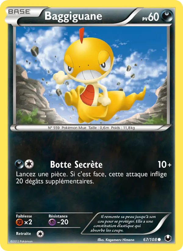 Scan HD carte Pokémon Baggiguane 67/108 — Explorateurs Obscurs