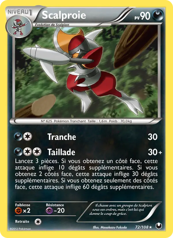 Scan HD carte Pokémon Scalproie 72/108 — Explorateurs Obscurs