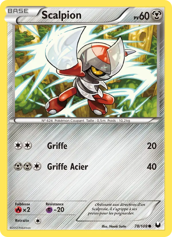 Scan HD carte Pokémon Scalpion 78/108 — Explorateurs Obscurs