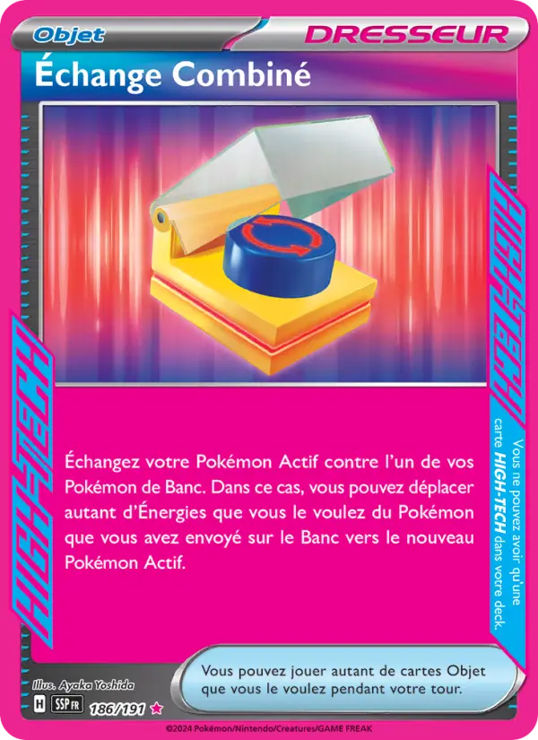 Scan HD carte Pokémon Échange Combiné 186/191 — Étincelles Déferlantes
