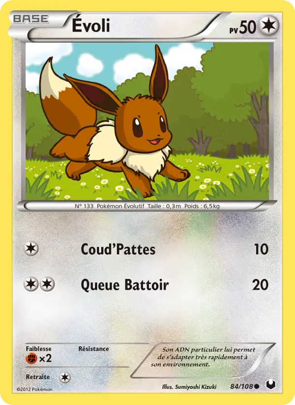 Scan HD carte Pokémon Évoli 84/108 — Explorateurs Obscurs