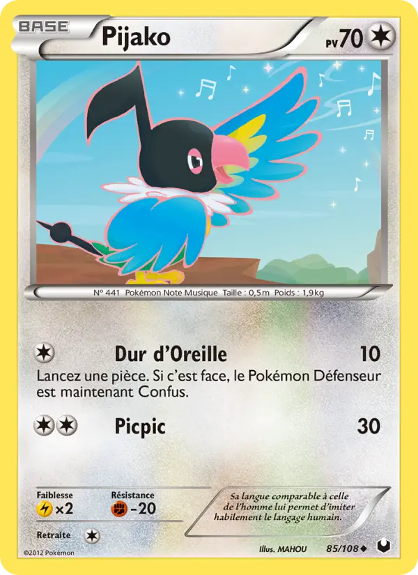 Scan HD carte Pokémon Pijako 85/108 — Explorateurs Obscurs