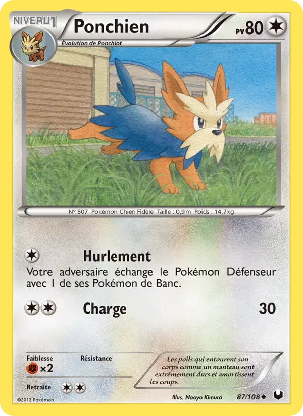 Scan HD carte Pokémon Ponchien 87/108 — Explorateurs Obscurs