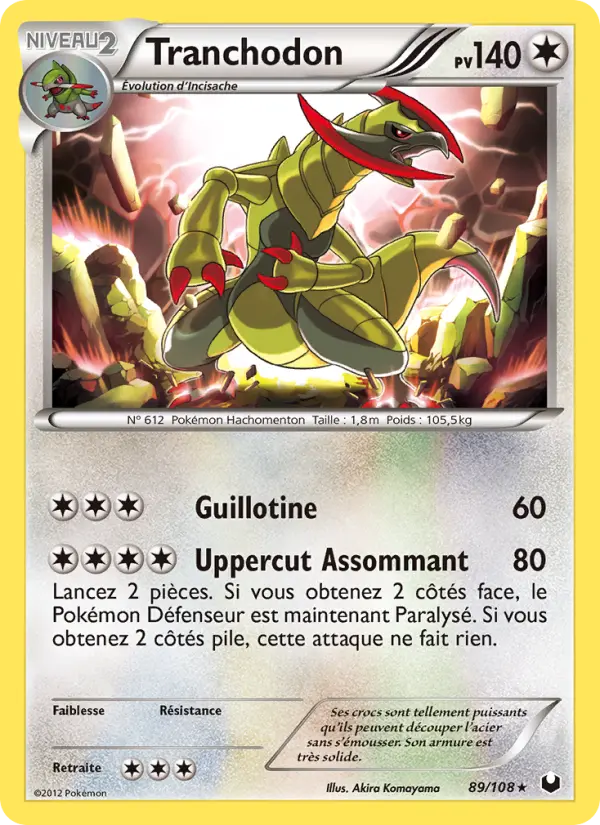 Scan HD carte Pokémon Tranchodon 89/108 — Explorateurs Obscurs
