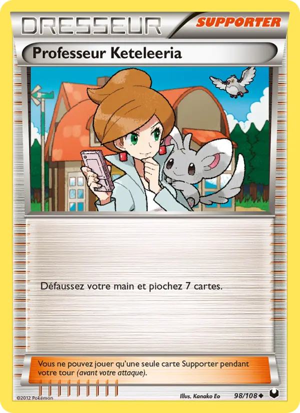 Scan HD carte Pokémon Professeur Keteleeria 98/108 — Explorateurs Obscurs