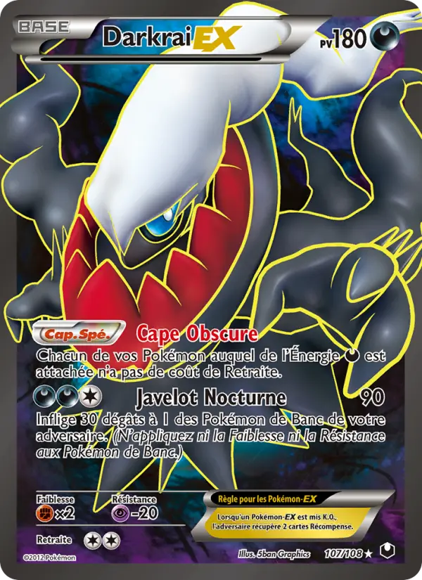 Scan HD carte Pokémon Darkrai-EX 107/108 — Explorateurs Obscurs