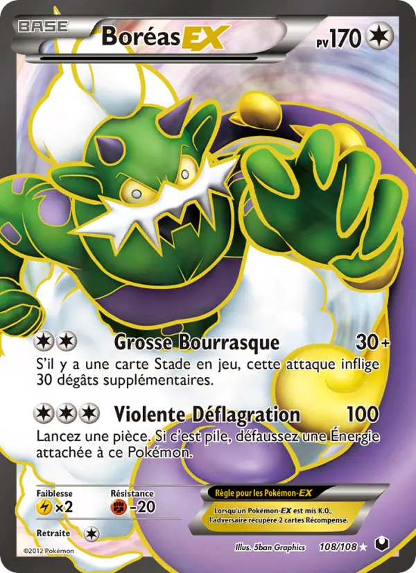 Scan HD carte Pokémon Boréas-EX 108/108 — Explorateurs Obscurs