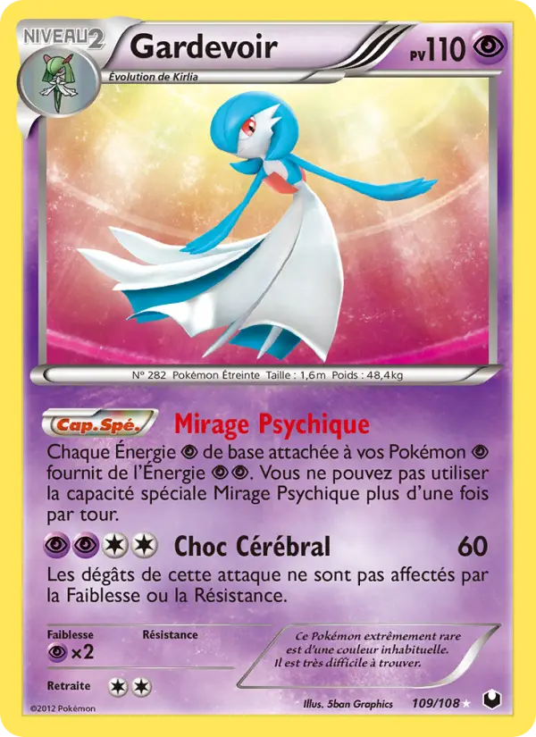 Scan HD carte Pokémon Gardevoir 109/108 — Explorateurs Obscurs