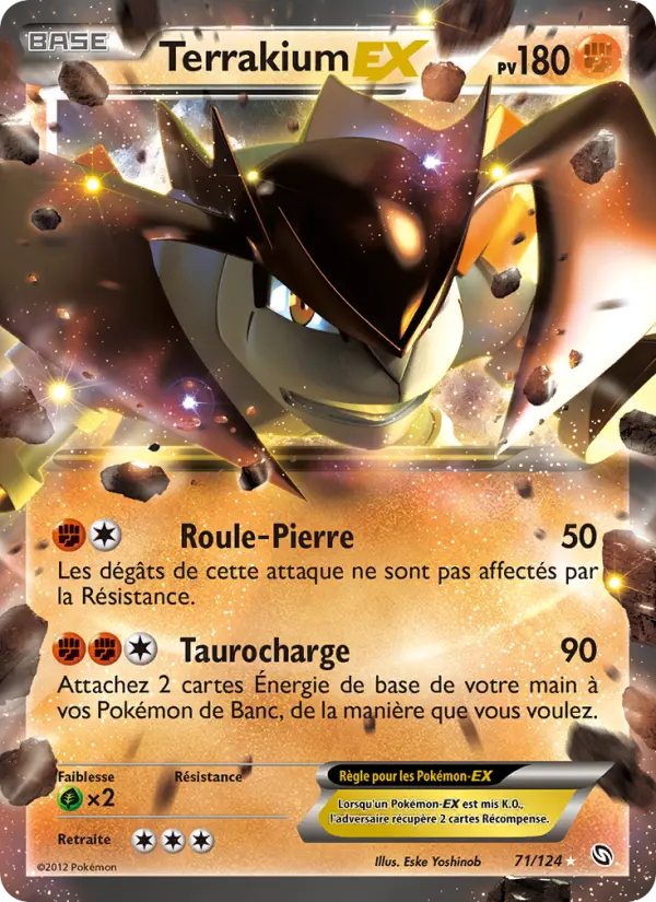 Scan HD carte Pokémon Terrakium-EX 71/124 — Dragons Éxaltés