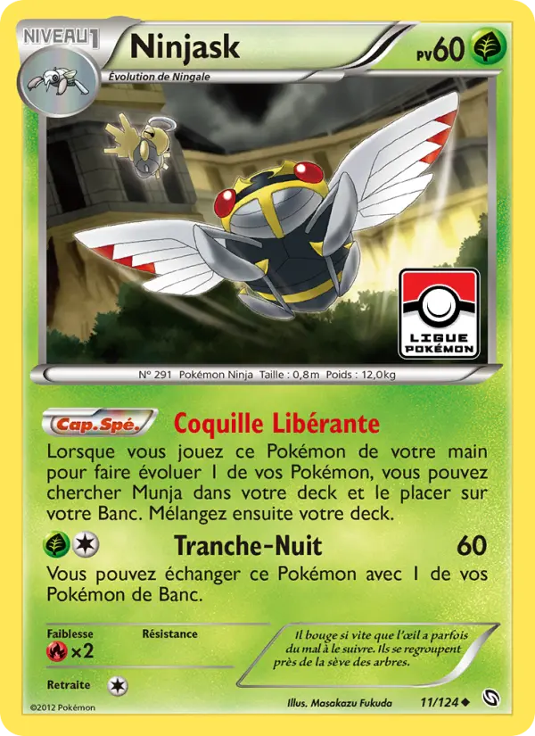 Scan HD carte Pokémon Ninjask 11/124 — Dragons Éxaltés