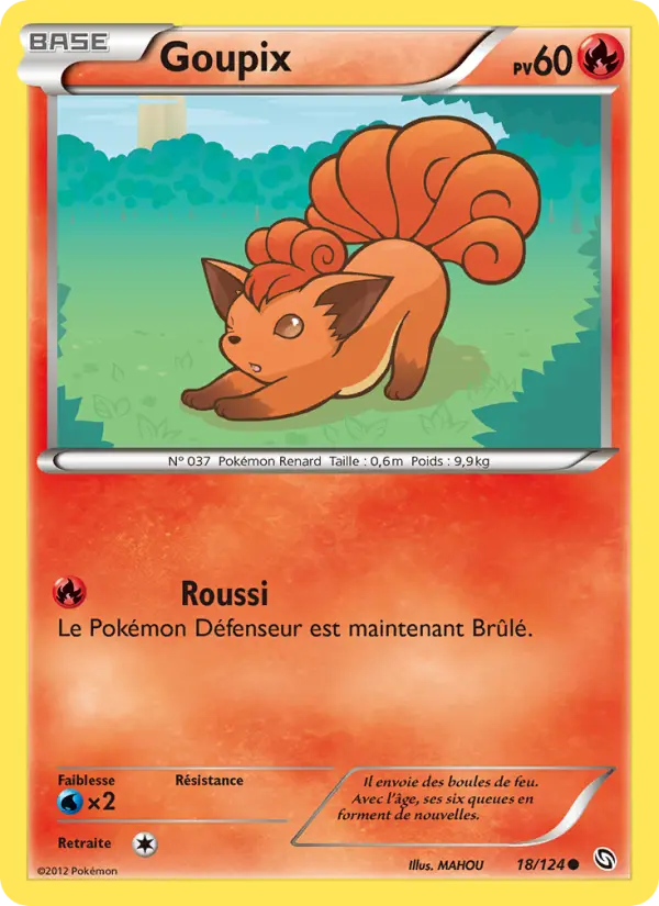 Scan HD carte Pokémon Goupix 18/124 — Dragons Éxaltés