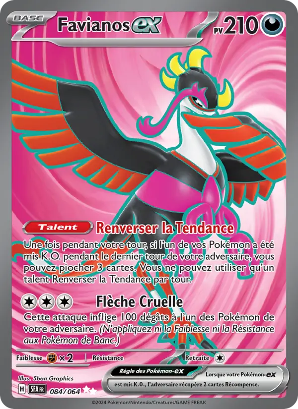 Scan HD carte Pokémon Favianos-ex 084/64 — Fable Nébuleuse
