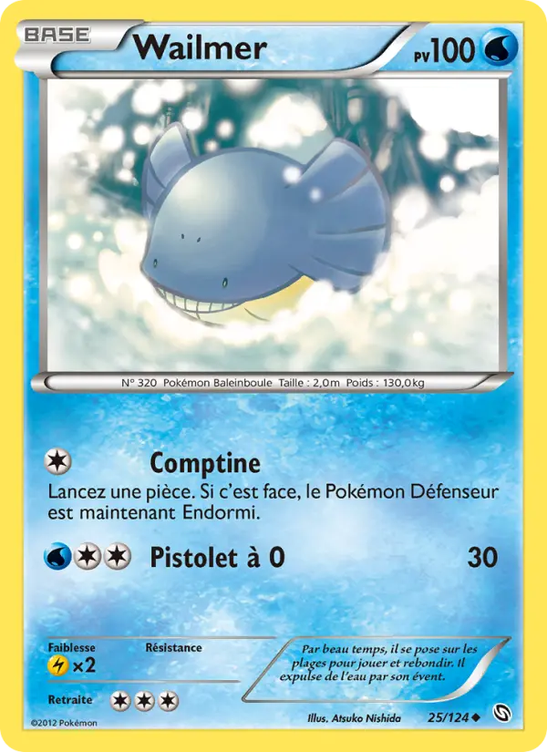 Scan HD carte Pokémon Wailmer 25/124 — Dragons Éxaltés