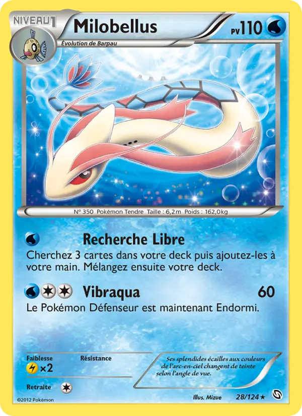 Scan HD carte Pokémon Milobellus 28/124 — Dragons Éxaltés