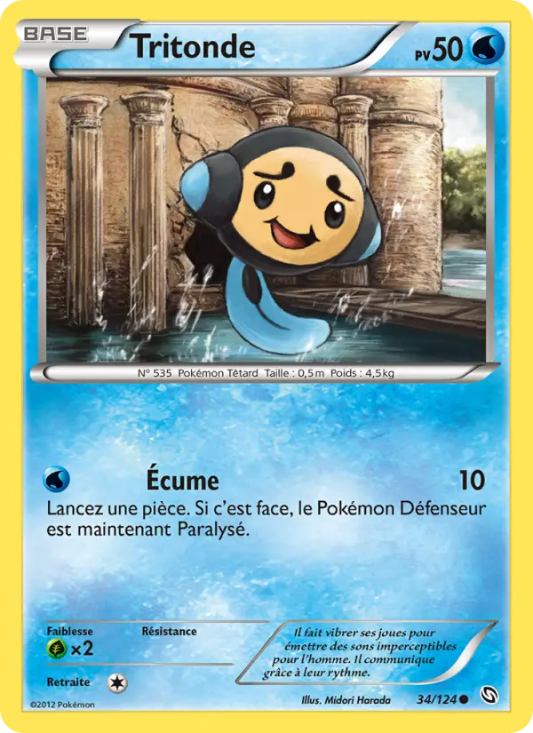 Scan HD carte Pokémon Tritonde 34/124 — Dragons Éxaltés