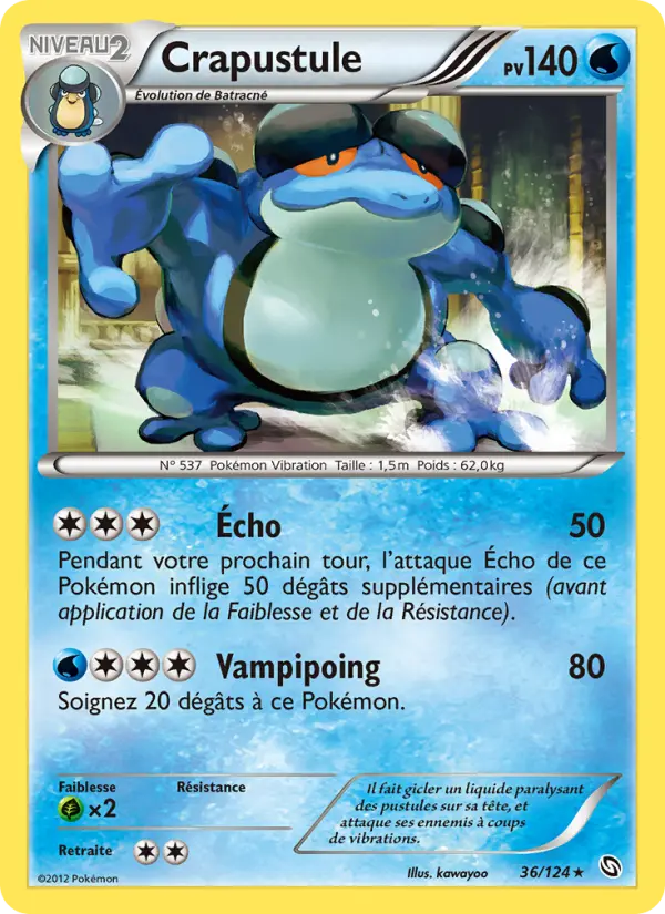 Scan HD carte Pokémon Crapustule 36/124 — Dragons Éxaltés
