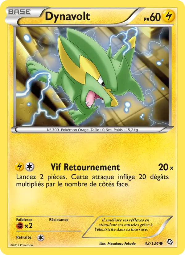 Scan HD carte Pokémon Dynavolt 42/124 — Dragons Éxaltés