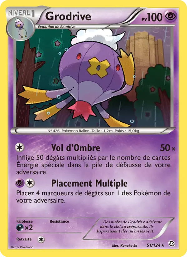 Scan HD carte Pokémon Grodrive 51/124 — Dragons Éxaltés