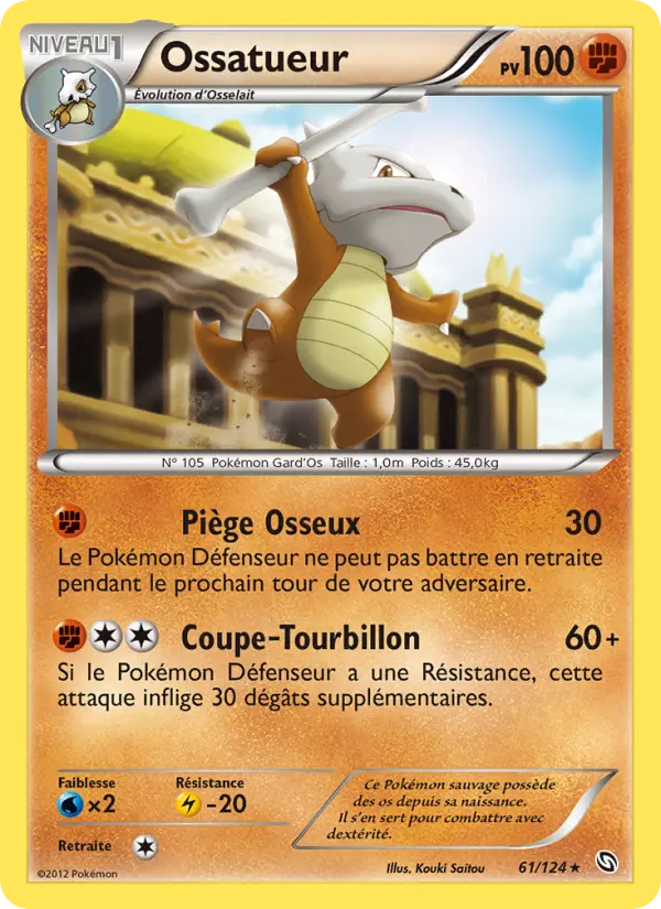 Scan HD carte Pokémon Ossatueur 61/124 — Dragons Éxaltés