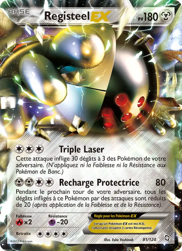 Scan HD carte Pokémon Registeel-EX 81/124 — Dragons Éxaltés