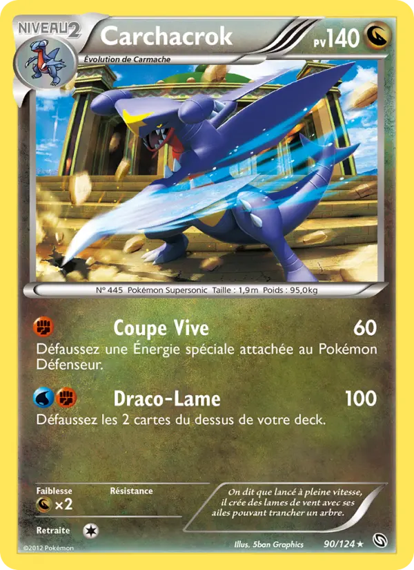 Scan HD carte Pokémon Carchacrok 90/124 — Dragons Éxaltés