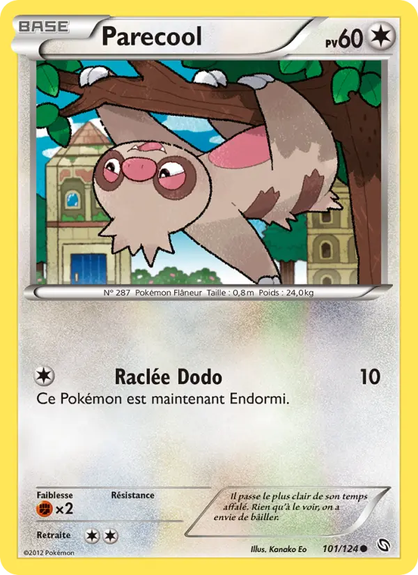 Scan HD carte Pokémon Parecool 101/124 — Dragons Éxaltés