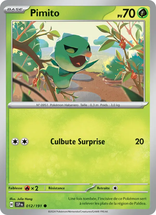 Scan HD carte Pokémon Pimito 012/191 — Étincelles Déferlantes