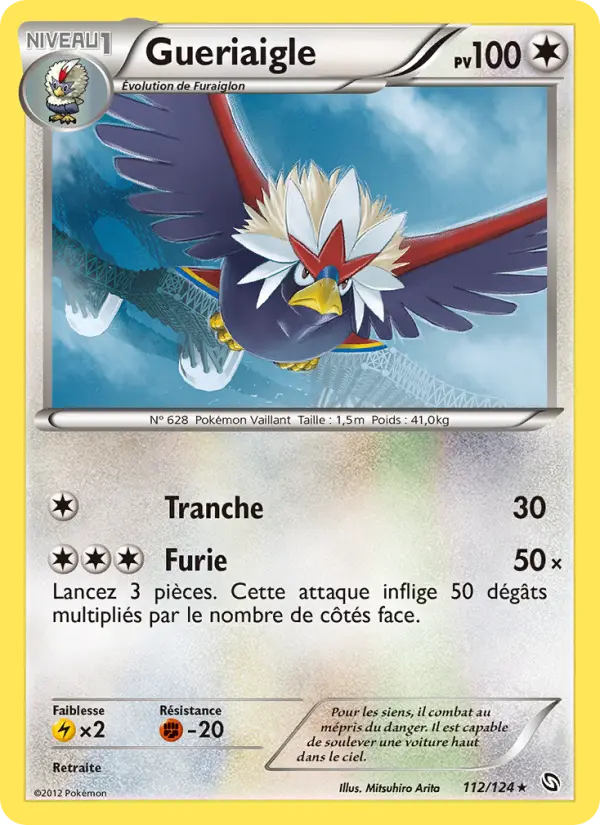 Scan HD carte Pokémon Gueriaigle 112/124 — Dragons Éxaltés