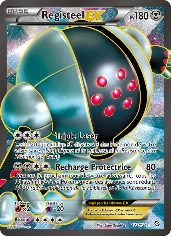 Scan HD carte Pokémon Registeel-EX 122/124 — Dragons Éxaltés