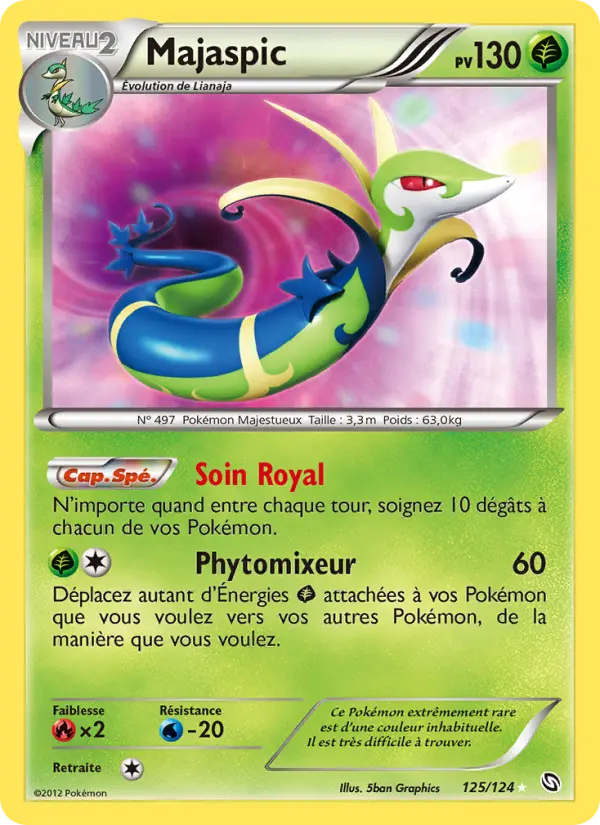 Scan HD carte Pokémon Majaspic 125/124 — Dragons Éxaltés