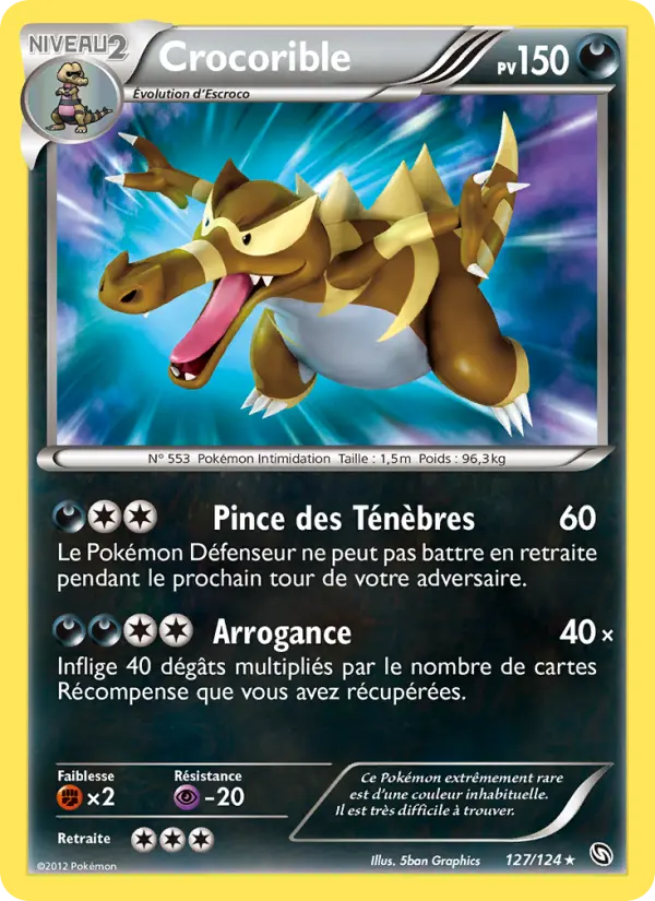 Scan HD carte Pokémon Crocorible 127/124 — Dragons Éxaltés