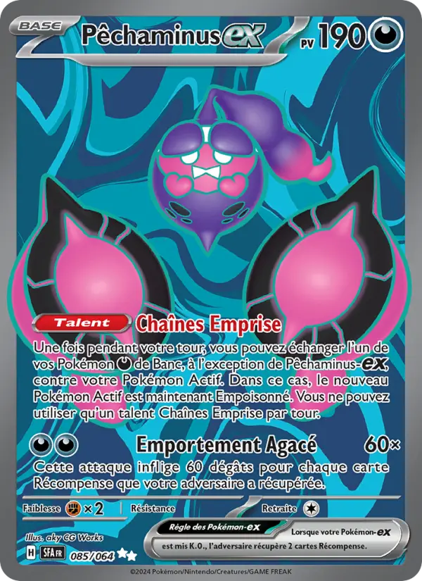 Scan HD carte Pokémon Pêchaminus-ex 085/64 — Fable Nébuleuse