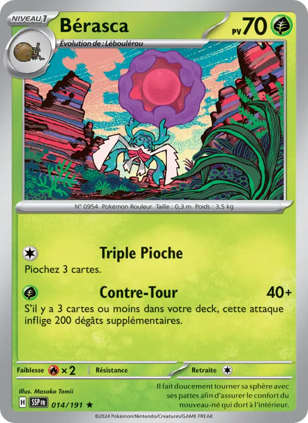 Scan HD carte Pokémon Bérasca 014/191 — Étincelles Déferlantes