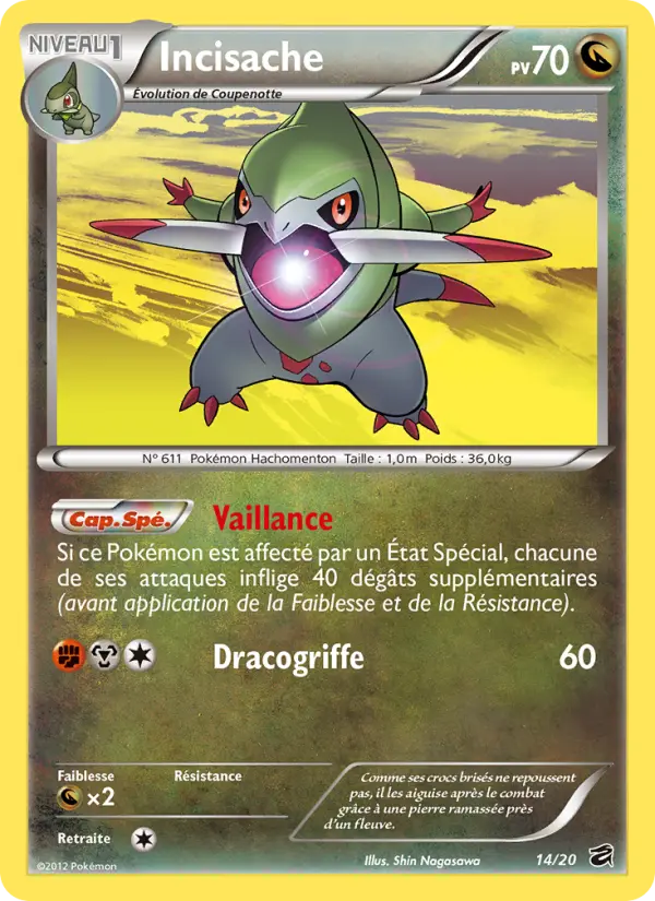 Scan HD carte Pokémon Incisache 14/20 — Coffre des Dragons