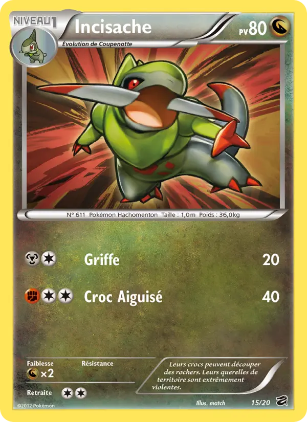 Scan HD carte Pokémon Incisache 15/20 — Coffre des Dragons
