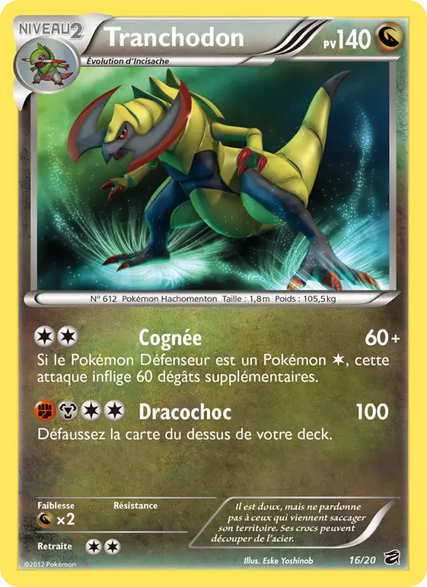 Scan HD carte Pokémon Tranchodon 16/20 — Coffre des Dragons