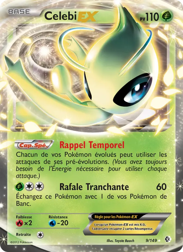 Scan HD carte Pokémon Celebi-EX 9/149 — Frontières Franchies
