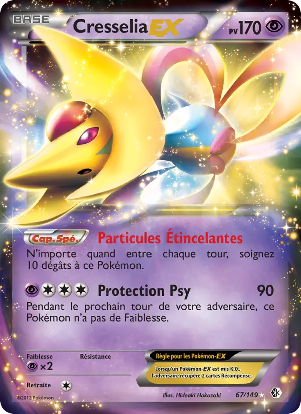 Scan HD carte Pokémon Cresselia-EX 67/149 — Frontières Franchies