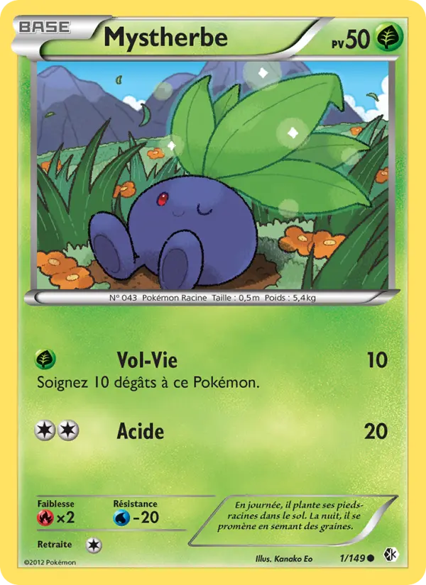 Scan HD carte Pokémon Mystherbe 1/149 — Frontières Franchies