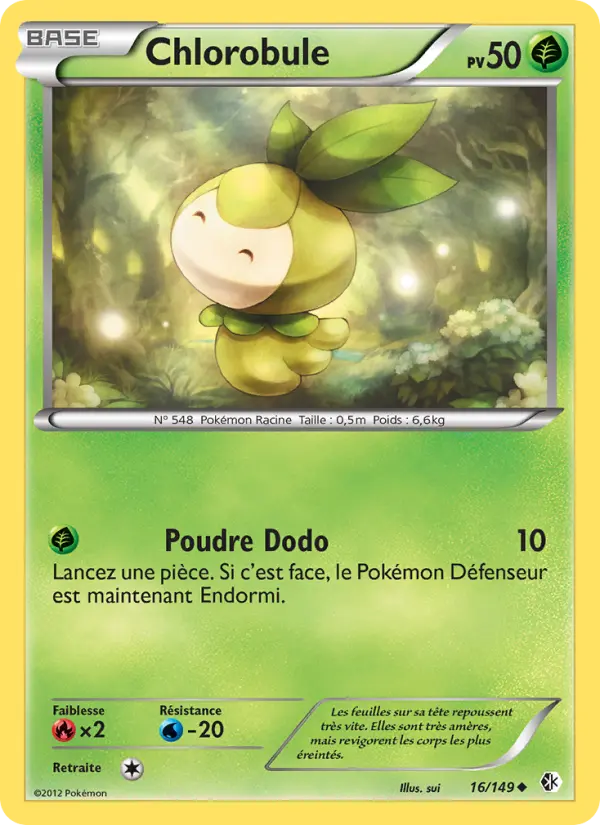 Scan HD carte Pokémon Chlorobule 16/149 — Frontières Franchies